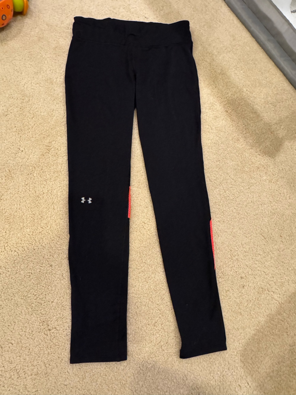 Under Armour Women’s Black Leggings with Salmon Accents